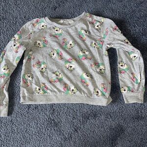 H&M Kids Unicorn Sweatshirt - Gray with Multicolor Accents